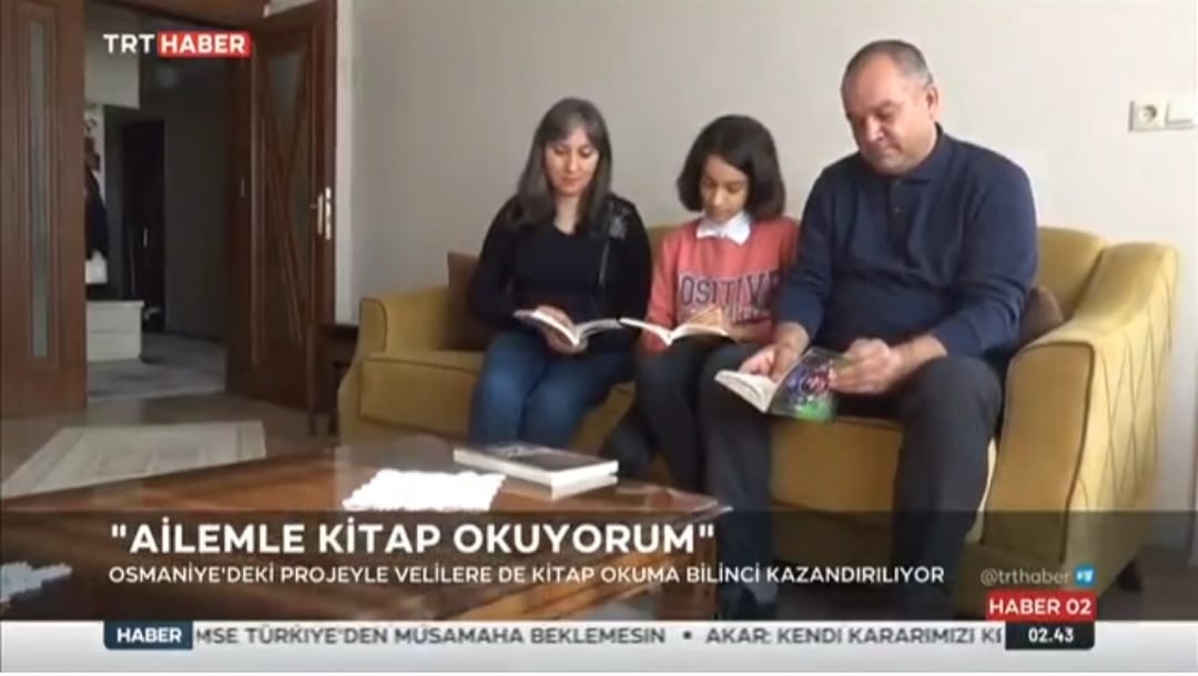 İlçemiz Atatürk Ortaokulunda Uygulanan "Ailemle Kitap Okuyorum Projesi" TRT Haber'de Yer Aldı